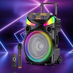 Cassa acustica portatile ricaricabile trolley 15" 40W Luce LED Bluetooth/SD/USB KK-15101