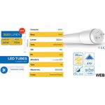 25 Pezzi - Tubo LED T8 24W 150cm - Luce fredda