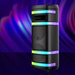 Cassa acustica ricaricabile 2x8" 40W luci LED Bluetooth/FM/USB KK-8208