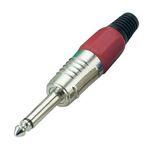 Connettore Jack 6.3mm mono - rosso B9086