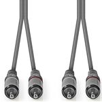 Cavo audio stereo 2x maschio RCA placcato nickel 5m Nedis COTH24200GY50  5412810295388 ND1468
