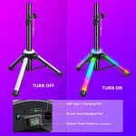 Stativo per casse acustiche con illuminazione LED RGB altezza massima180 cm ST-LED100