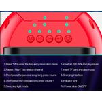 Altoparlante Bluetooth 2x5W Radio FM/USB/SD rosso KK-3204 F2645