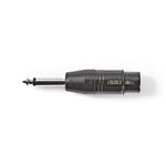 Adattatore XLR Mono | Femmina a 3 Pin XLR - Maschio da 6,35 mm | Nero - COTP15940BK Codice EAN: 5412810296224 541281029622  ND2655