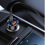 Alimentatore caricabatterie da auto USB/Type-c con cavo Type-C 90W 20V/3A nero JH048