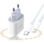 Caricabatterie con cavo USB tipo C / Lightning ricarica rapida 3A 27W bianco JB069 6921042139098 F2980