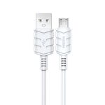 Cavo per ricarica e sincronizzazione microUSB 2m 2.4A bianco KSC-716