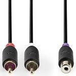 Cavo audio stereo 2x RCA maschio-RCA femmina placcato oro 20cm CABP24020AT02 5412810272952 ND1200