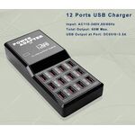 Caricabatterie 12 porte USB 60W 1.5A/2.5A/3.5A 7893063018159 Q-CD630 P1262