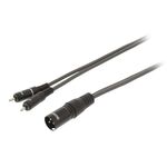 Cavo Stereo XLR 3p (M) - 2x RCA Maschio 5m Grigio Scuro SWOP15200E50 8717534024236 WB1150
