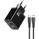 Caricabatterie ricarica rapida con cavo USB Type C - Lightning nero 1m JB092 6921042144801 JB092 F4395