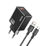 Caricatore USB Type-C USB 5V/2.4A 12W nero KSC-1236