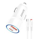 Alimentatore caricabatterie da auto USB/Type-c con cavo Lightning 90W 20V/3A bianco JH048