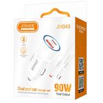 Alimentatore caricabatterie da auto USB/Type-c con cavo Lightning 90W 20V/3A bianco JH048