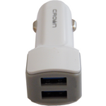 Caricabatterie per auto 2xUSB bianco CrownMicro 6941141601456 CMCC-003