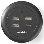 Caricabatterie da muro/scrivania ricarica rapida USB-C™/3xUSB-A 30W 1x3A/3x2.1A FSCSPD100GY 5412810318353 ND1261