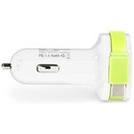 Caricabatteria per Auto 3-Outputs 6A 2xUSB/USB-C™ Bianco/Verde CH-024WH 8717534026155 ND9242