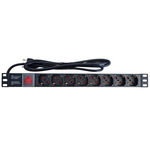 Multipresa 8 posti spina europea per armadio rack 19" con interruttore luminoso EL-LDM-PDU-16A 8053323556336