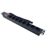 Multipresa 8 posti spina europea per armadio rack 19" con interruttore luminoso EL-LDM-PDU-16A 8053323556336