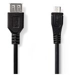 Cavo adattatore USB 2.0 femmina - microUSB 20cm 5412810275038 CCGP60570BK02 ND1701