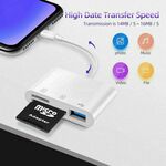 Adattatore USB Type C ad USB 2.0/SD/TF bianco WB2365