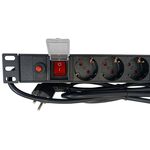 Multipresa 8 posti Schuko per armadio rack 19" con interruttore luminoso E6000