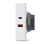 Doppia presa caricabatteria USB A e USB C 5V 2,4A bianco linea ZEN N233B 0793541341366 08784