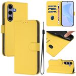 Custodia a portafoglio in pelle PU per Samsung Galaxy S25 5G con cordino giallo limone EDA007228703K B2034