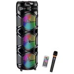 Cassa acustica ricaricabile con telecomando e microfono wireless 3x8" 40W KK-8303  6921042153322