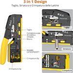 Pinza crimpatrice RJ45 pass through CAT5 CAT6 CAT6A CAT7 gialla Z959
