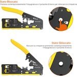 Pinza crimpatrice RJ45 pass through CAT5 CAT6 CAT6A CAT7 gialla Z959