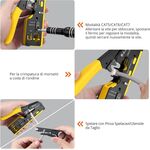 Pinza crimpatrice RJ45 pass through CAT5 CAT6 CAT6A CAT7 gialla Z959