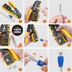 Pinza crimpatrice RJ45 pass through CAT5 CAT6 CAT6A CAT7 gialla Z959