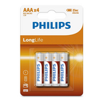 Batterie AAA Philips Extra Zinc Chloride 1,5V - Blister da 4 pezzi 8712581549435 WB682