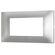 Placca in tecnopolimero 4 posti color argento compatibile Vimar Plana 6970597464292 6004-9 EL007