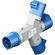 Adattatore CEE blu da campeggio con spina 16A e 3 prese CEE 230V IP44 4040849762376 76237 F1084