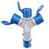 Adattatore CEE blu da campeggio con spina 16A e 3 prese CEE 230V IP44 4040849762376 76237 F1084