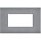 Placca 4 posti grigio compatibile Vimar Arké  0793541339677 R9004-8 EL384