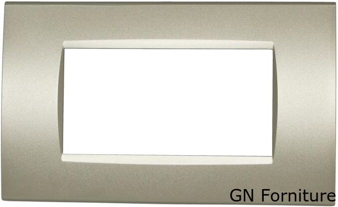 Placca in tecnopolimero 4 posti color champagne compatibile Living International  0793541330384 TOT8004-11 EL2422